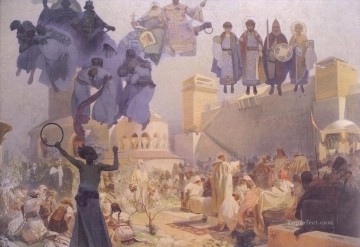 Alphonse Mucha Painting - Zavedeni slovanske liturgie na velke morave Alphonse Mucha